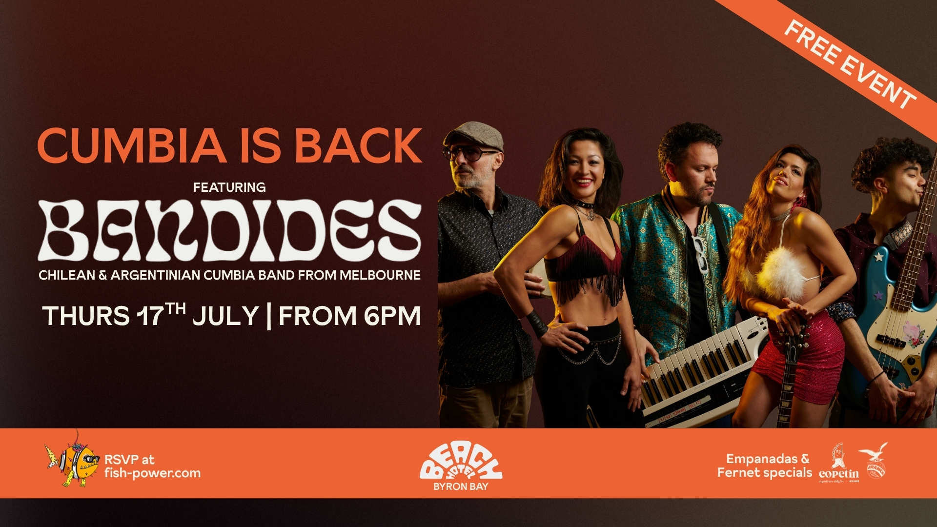 CUMBIA IS BACK | Ft Bandides – Chilean & Argentinian Cumbia Band | Supported by Tiago Freitas