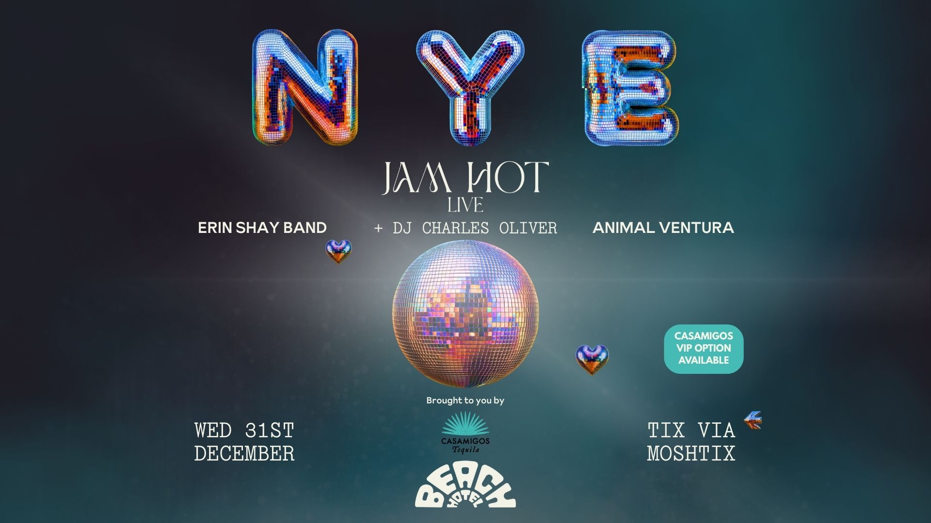 NYE at the Beachy! | Standard & VIP ticket options on sale now