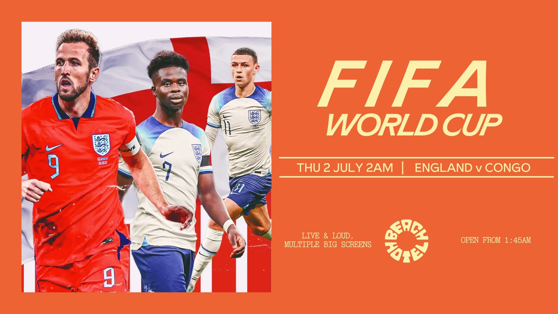 FIFA WORLD CUP | England v Congo | Open from 1:45am