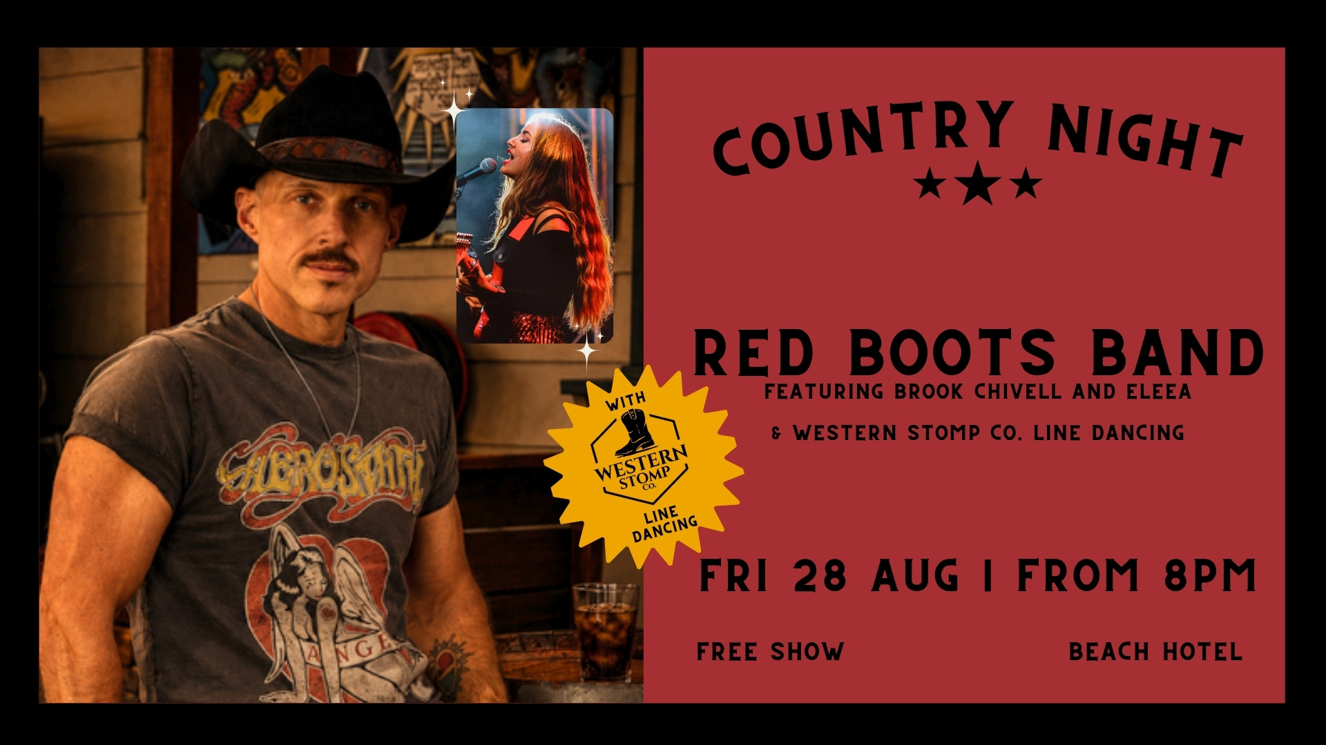 Country Night w/ RED BOOTS BAND & Western Stomp Line Dancing